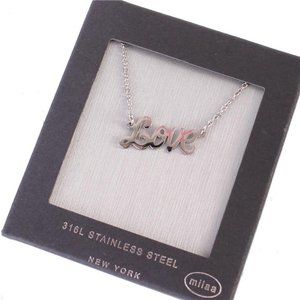 STAINLESS STEEL LOVE PENDANT NECKLACE
